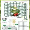 Breeze Touch 6 Pcs Plant Protectors from Animals, 12" H x 12" D Metal Plant Cages for Outdoor Plants, Sturdy Garden Cloches for Plants, Anti-Scratch Chicken Wire Mesh/Fencing, Strawberry Protector