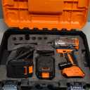 GEARLASSO 1600Nm(1200Ft-lbs) High Torque Cordless Impact Wrenches 1/2" Brushless Impact Gun Wrench with 2 x 4.0Ah 21V Batteries, 6 Sockets, Extension Bar, Variable Speeds for Home/Car/Truck/RV/Mower