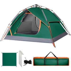 Camping Tent Instant Pop Up Dome 2 Person Automatic Waterproof Tent Easy Set Up Portable for Family Hiking Travel (Green)