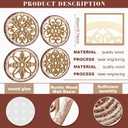Yulejo 4 Pcs Thicken Rustic Wall Decor Farmhouse Kitchen Wall Round Art Wooden Hollow Carved Design Rustic Art for Living Room Bedroom Hallway Decor (15.7 x 15.7 Inch,Light Brown)