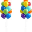 Balloon Column Kit for Floor - Set of 2, Balloon Tower Backdrop Decoration with Stand, Base and Pole for Wedding, Baby Shower, Birthday Party, or Bachelorette Parties (Multicolor)