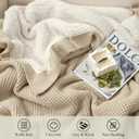 Amlie Home Reversible Waffle Weave Throw Blanket, Chenille Knit with Warm Sherpa, Soft Cozy Blanket for Couch, 50"x60", Beige