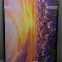 Iris Field Sunset Large Wall Art Purple Flower Framed Wall Decor for Living Room Iris Pictures Oversized Canvas Print Painting Modern Extra Large Framed Artwork for Bedroom Office 60"x30"