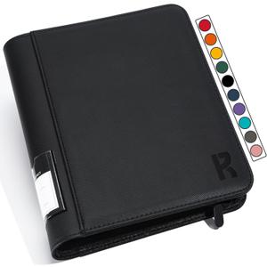 Toploader Binder 4 Pocket Hold 128+Trading Cards in 3" x 4"Top Loaders, Double-Sided Loading 2X2 Pockets Toploaders 35pt-55pt Storage, Ringless Zipper Folder with Tag Design-Black