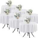 Fitable 6 Pack White Round Table Clothes - 70 Inches in Diameter - Stain Resistant and Washable Tablecloths, Polyester Fabric Table Covers for Wedding, Party, Banquet, Gathering