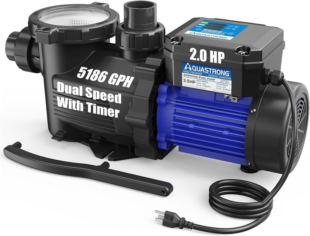 Aquastrong In/Above Ground Pool Pump High Flow Self Primming Swimming Pool Pump,Ocean Blue