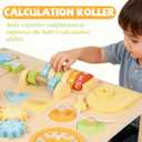 Wooden Activity Table for Toddlers 8-in-1 Multi-Color Montessori Activity Center&Baby Activity Cube with Bead Maze, Shape Sorter, Gears, Math & Clock Toys,Educational Gift for 1 Year Old Boys Girls