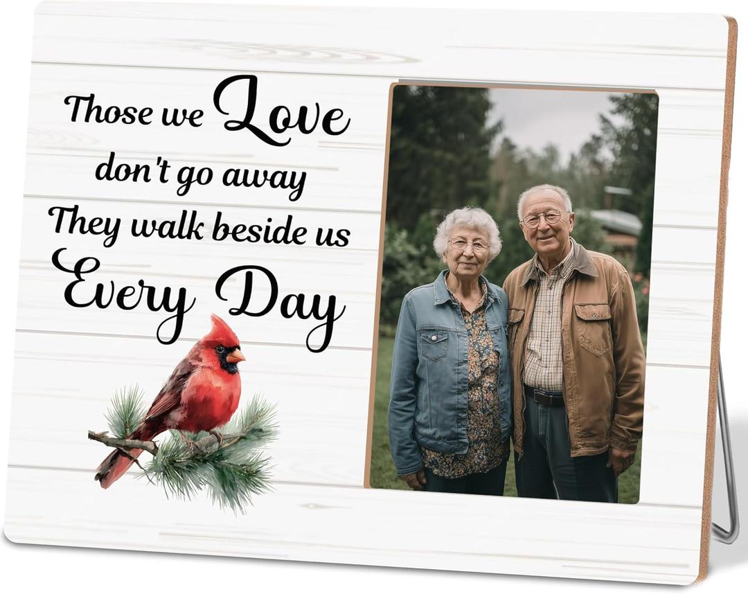 Red Cardinal Gifts Picture Frame,Those We Love Don't Go Away,Memorial Sympathy Bereavement Gifts Picture Frame for Loss of a Loved One