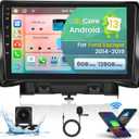 [8 Cores 6+128G] Android Radio for Ford Escape 2014-2019, 9'' HD Touchscreen for Escape with CarPlay Android Auto, 5GHz WiFi, Bluetooth 5.0, 32EQ, 1280 * 720, GPS Navigation + Backup Camera