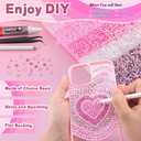 20000Pcs Pink Rhinestones for Bedazzling with B7000 Jewelry Glue, Resin Rhinestones for Crafting Crafts DIY, Bedazzler Kit Gems for Clothing Shoes Tumblers Fabric Nail Art Assorted Size 3/4/5/6mm (X Large Pack + 3Pcs Glue)