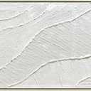 GeekMacro White Hand Painted Abstract Oil Painting Textured Wall Art - Large Framed 58x29 Minimalist Artwork Living Room Bedroom Horizontal Wall Decor