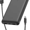 Belkin Portable Charger, USB-C Power Bank 20000 mAh w/ 2 USB-A Ports, 15W w/ Type-A to Type-C Cable - iPhone 17, Air, Pro, Pro Max, AirPods, Apple Watch, Samsung Galaxy S25, Google Pixel 10 - Black
