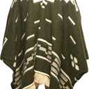 Clint Eastwood, Alpaca Wool Poncho: Western Style, Unique and Handmade in Ecuador. Thick, Warm and Soft Wool Poncho (One Size, Olive Green)