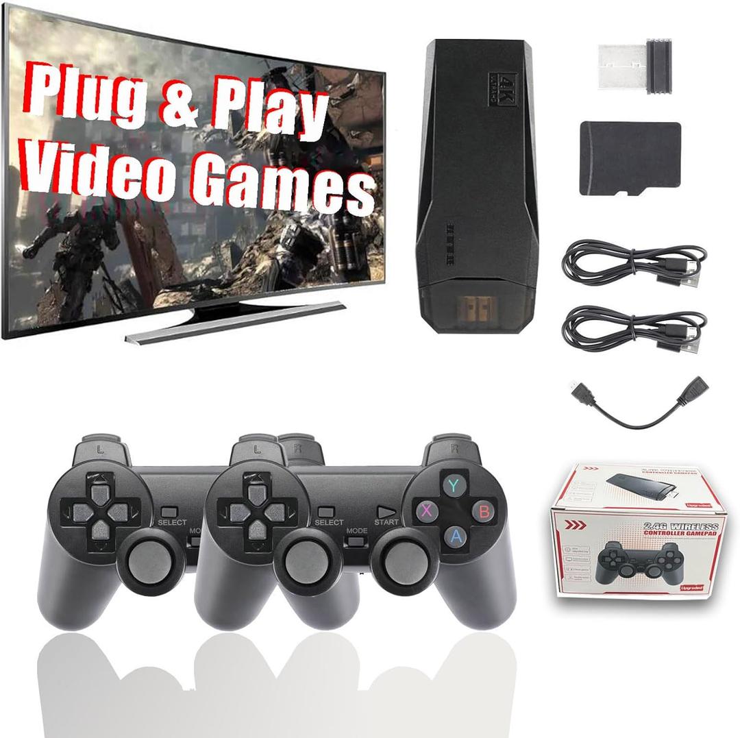 Retro Gaming Console Plug and Play for 90s Old Classic Video 2025 Retro Game Stick pro tv Nineties Arcade Device Built in Over 20000 Games Match 2.4g Wireless Controller Gamepad x2