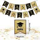 Yancan Graduation Banner Party Decorations, Black and Gold Class of 2026 Grad Garland for College High School Decor