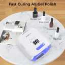 NAILGIRLS Cordless Rechargeable UV Nail Lamp, 60W Professional UV Light for Gel Nails with Metal Base, Portable Wireless LED Nail Dryer Fast Charger Curing Lamp 3 Timers for Salon or Home