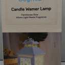 White Candle Warmer Lamp with Timer - Flameless Enclosed Lantern Style Warmer for Large Jar Candles, Dimmable & Auto Shut-Off, Farmhouse Home Decor Housewarming Birthday (2 Bulbs)