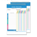 4-Pack Food Journal Diaries – Spiral-Bound (5.5" x 8.5"), 50 Double-Sided Pages for Tracking Calories, Carbs, Protein, Fat, Macronutrients, and Eating Habits, Perfect for Healthy Eating Goals