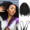 Afro Kinky Curly Knotless Pre-Separated Crochet Hair extensions Afro Twist Soft Braiding human hair extensions for Women Natural Color 16 Inch 120g