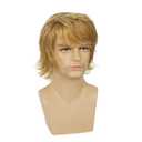Mens Blonde Wig Short Layered Natural Fluffy Wig Synthetic Heat Resistant Halloween Cosplay Hair Wig