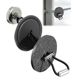 RV Refrigerator Door Latch, Magnetic Camper Fridge Door Stopper, Adjustable Elastic Strap, Dual Mode Lock & Ventilation, No-Drill Installation