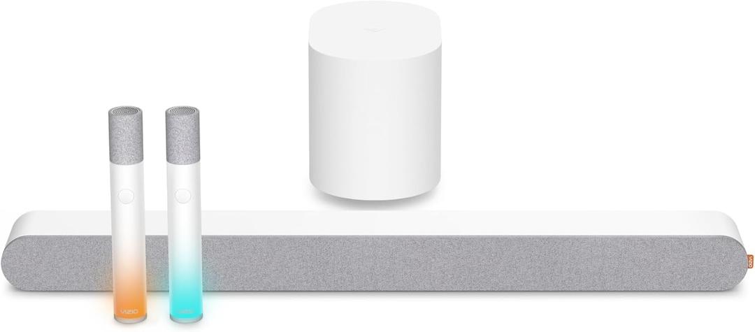 VIZIO MicMe 2.1 Karaoke Soundbar, 2 Wireless Microphones, Wireless Subwoofer w/Dolby Atmos, DTS:X, Bluetooth Speaker, QuickFit Compatible  SK210X-0805 (New)