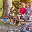 HM&DX Folding Stools for Adults Portable, 28 inch Collapsible Stool Heavy Duty, Indoor Tall Bar stools with Handle, Plastic Counter Barstool Chair for Kitchen Outdoor Travel-Blue H72xW31cm