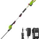 VIVOSUN 20" Cordless Pole Hedge Trimmer, 20V Electric Bush Trimmer with 20 Dual-Action Laser Blade, Adjustable Cutting Head, 0.55" Cutting Capacity, 2.0AH Battery and Fast Charger Included