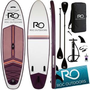 Roc Inflatable Stand Up Paddle Board 10' 6" with Premium SUP Paddle Board Accessories, Wide Stable Design, Non-Slip Comfort Deck for Youth & Adults