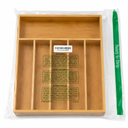 Bayting Bamboo Silverware Organizer, Bamboo Kitchen Drawer Cutlery Organizer, Utensil Holder, Flatware Organizer Tray (15.8"x11.7"x1.6")