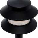 GreenLighting Paradise Low Voltage Landscape Pathway Lights - 2 Tier Outdoor Garden Lights - Easy, Simple Installation - Walkway, Lawn, Landscape Lighting (Black, 8 Pack)