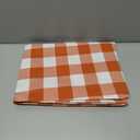 misaya Round Waterproof Vinyl Table Cloth, Buffalo Flannel Backed Tablecloth, Wipeable Plastic Table Cover for Dinner, Kitchen, Picnic, (60", Rust and White)