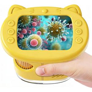 1000X Handheld Digital Microscope for Kids : Wonderquest Microscope with 2.0" IPS Screen, STEM Toys for Ages 3-6 8-13 Girls Boys Child, Portable Edu Gift Age 4-6 8-12 Children Students (Yellow)