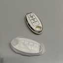 Key Fob Cover Fit for Nissan Altima Rogue Sentra Pathfinder Frontier Maxima Titan Armada Versa Smart Key (4 Buttons, 4 Buttons Silver and White)