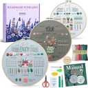 ETSPIL Embroidery Kit for Beginners, Easy Step-by-Step 4K Video Tutorials for Adults to Master 33 Core Stitches, Bound Guide & Magnetic Minder, Relaxing DIY Craft Hobby Gift for Women