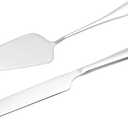 uxcell Cake Knife and Server Set, 10.6/9 Inch Cake Cutting Set, Stainless Steel Cake Serving Set Pastry for Pizza Cutter Spatula Birthday Bridal Party Gift, Silver