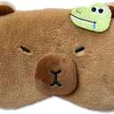 PERFECTSIGHT Cute Plush Eye Mask, Lightweight Adjustable Eyeshade, Faux Fur Cover for Women Men Sleep Travel Nap (Capybara)
