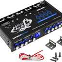 Lanzar 4 Band Parametric Equalizer - Wireless Streaming, Half Din Size, Rotary Fader, Input Gain Adjustments, Sub Output Volume/Sweep Control, Low Pass Crossover, 18 dB Boost, Blue Light Illumination