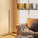 Corner Lamp 55”Black Floor Lamp Aesthetic Aluminum Alloy Easy Install Adjustable 3000K/4500K/6500K Led Corner Floor Lamp for Cozy Ambiance Perfect for Living Room Bedroom Gaming Room