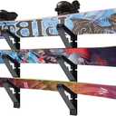 Poskad Snowboard Wall Mount Display Rack,Adjustable Storage Layers Space Saving Design,Home and Garage SKi Board Storage.
