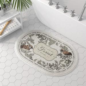 vctops Oval Bathroom Rugs Bird Print Soft Absorbent Microfiber Bath Rugs Non Slip Quick Dry Bath Mats for Bathroom Floor, Tub and Shower, Home Decor Accessories (Oval Bird,16"x24")