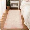 Istana Hallway Runner Rug 2x6 - Pink Kitchen Rugs Non Slip Washable -Silk's Soft Touch Carpet Runner - Stylish Rug for Home