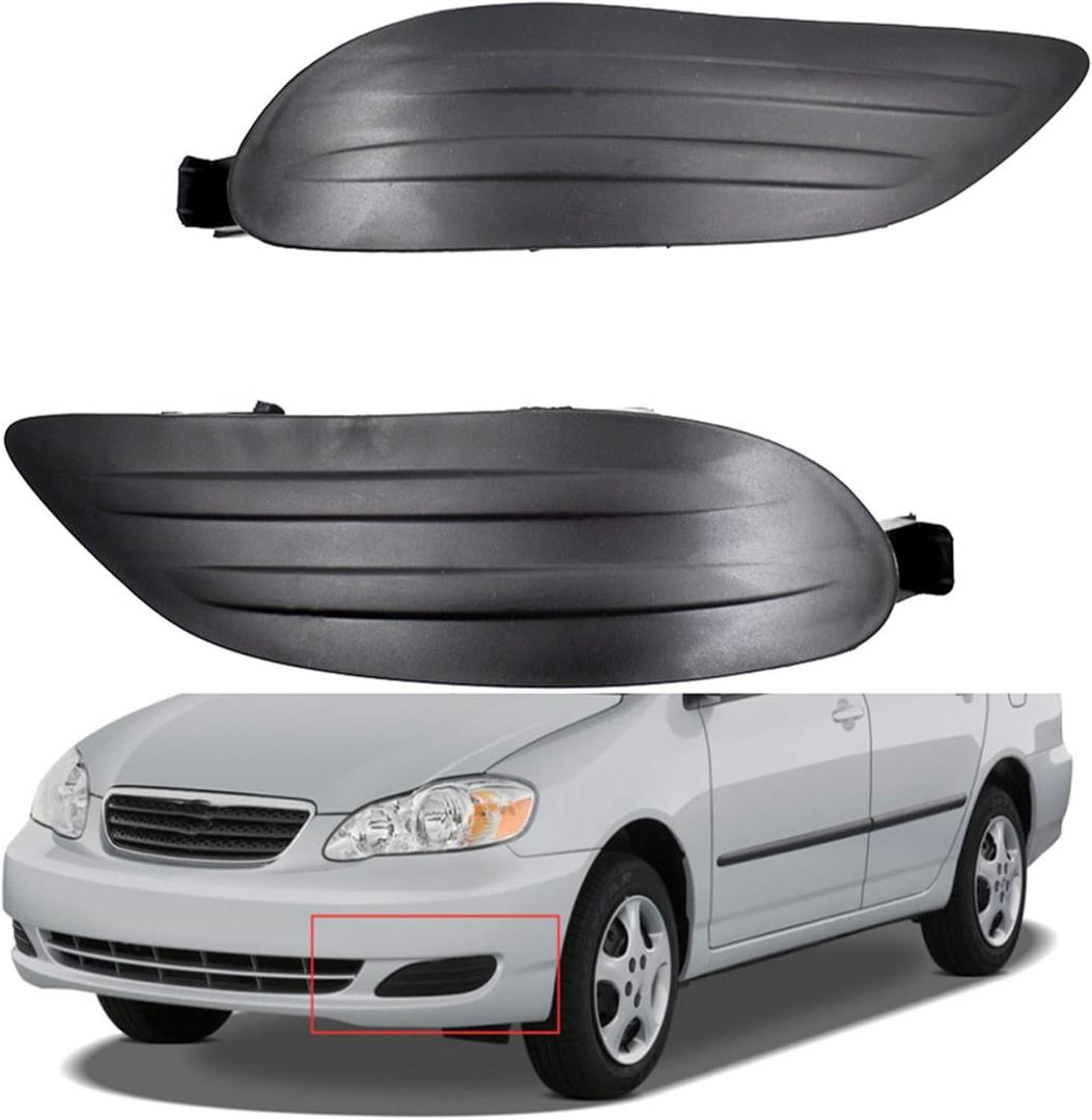 munirater 2-Pack Front Bumper Fog Light Cover Grilles Replacement for 2005-2008 Corolla Left and Right Side 52128-02200 52127-02170