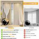 Double Curtain Rods for Windows, 6.6ft Wall Mounted Heavy Duty Dual Rods with Silent Aluminum Alloy Brackets, Decorative Double Drapery Rod for Bedroom/Living Room/Hotel/Room Divider, Black