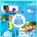 Cordless Water Table Pump, Rechargeable Water Pump with 2 Speed & Light-Up Whale, 3 Hours Non-Stop Fun Summer Outdoor Water Play Toys/Water Table Accessories for Toddlers KidsLED Glare