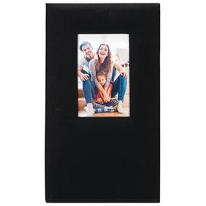 Malden International Designs 3 Up 4x6 Black Fabric Post bound Photo Album Hard Cover 4x6 Front Cover Photo Pocket