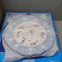 fanquare 10 Inch Porcelain Dinner Plates Set of 4, Lace Dishes Set for Salad, Pasta, Soup, Dessert, Blue Roses