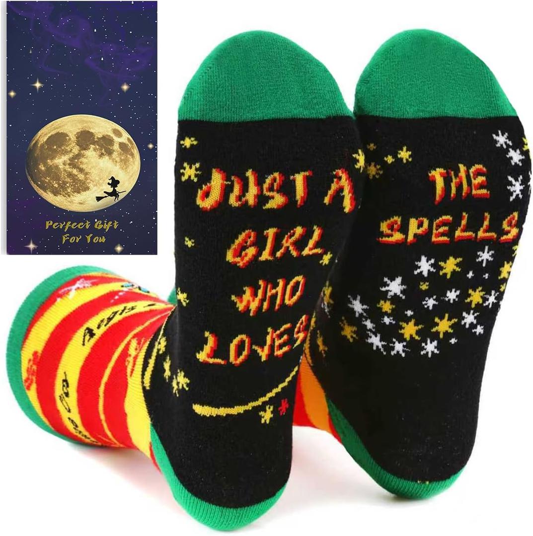 Cute Birthday Gifts for Women Wife Daughter Sister Novelty Socks with Fun Wizard Witch Themed for Her