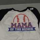 Mama of Rookie 1st Birthday Baseball Theme Matching Party Raglan Baseball Tee, Size Large