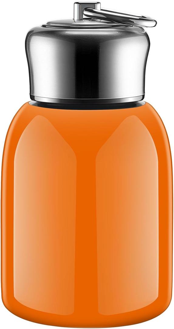 Mifoci 1 Pcs 10oz Mini Water Bottles Stainless Steel Slim Insulated Thermal for Hot Cold Drink Small Vacuum Portable Orange Water Bottle for Women Gifts Travel Camping Hiking